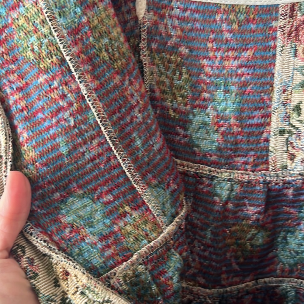 Sofie the Label Tapestry Puff Sleeve Babydoll Style Mini Dress. Size Small. - Picture 11 of 14